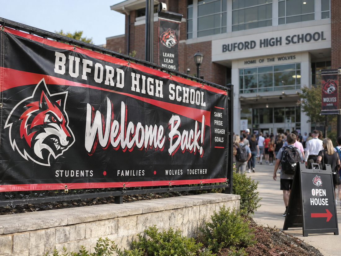 Custom school banners for campuses, events and athletic programs