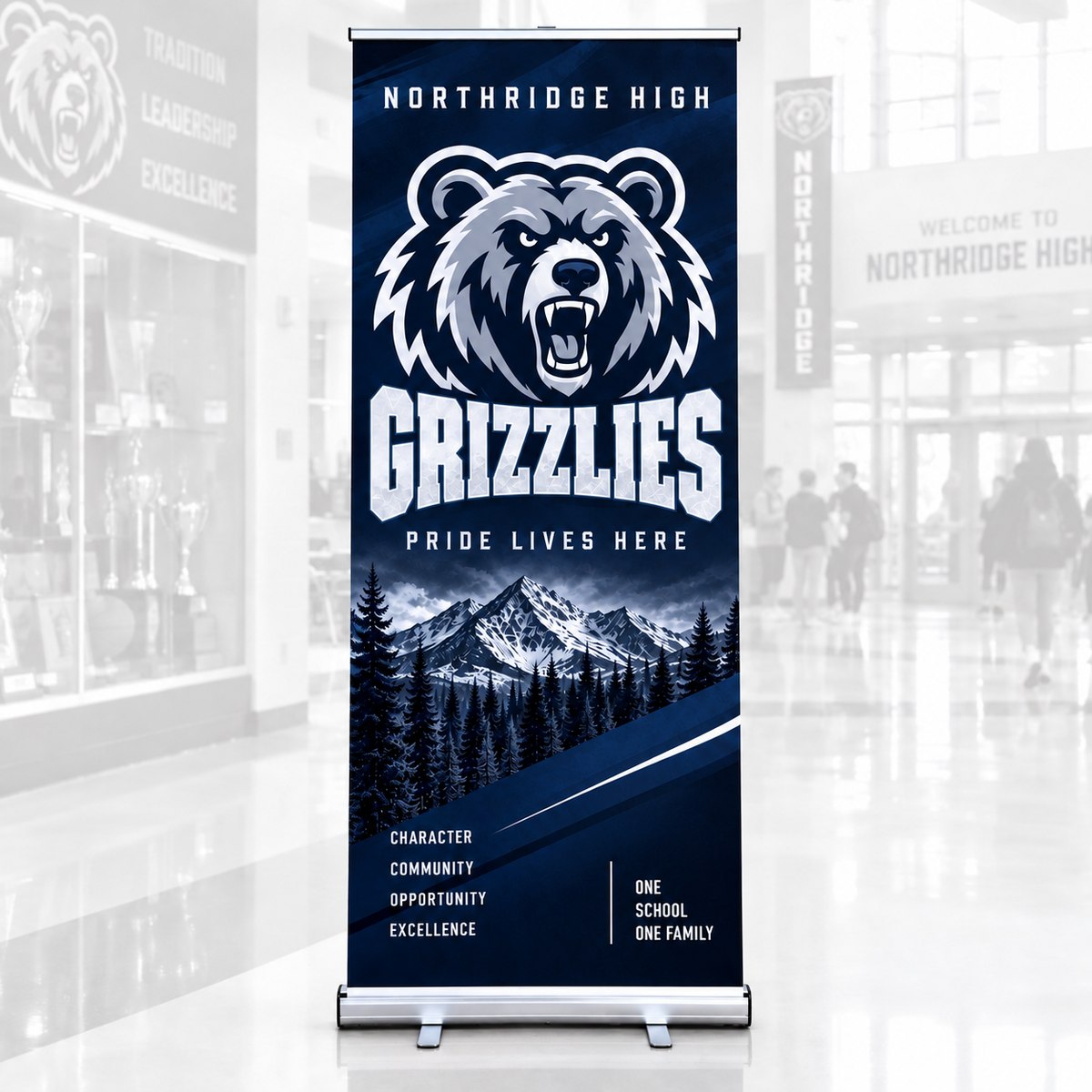 Retractable school banners