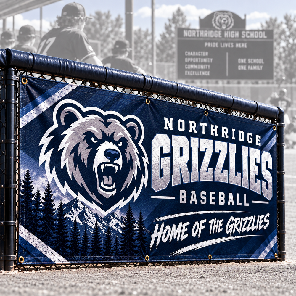 Mesh fence banners